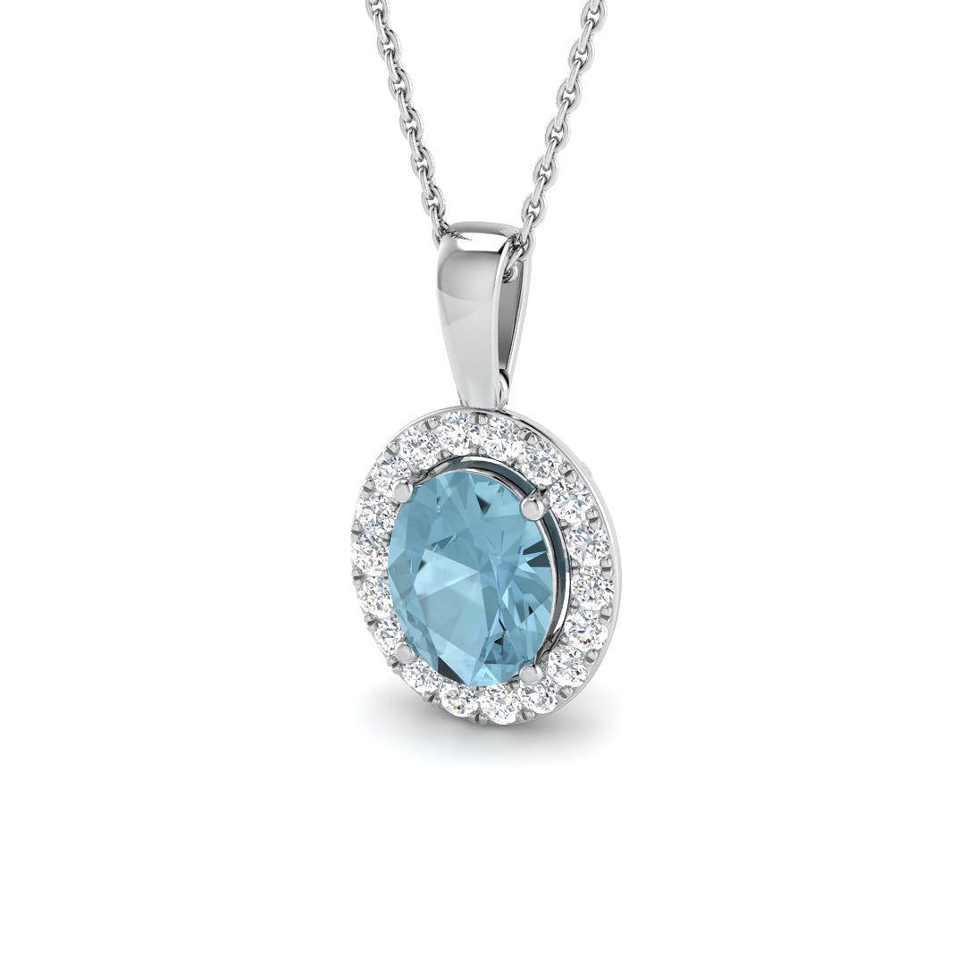 Aquamarine Diamond Ring 1.98ct – SP3565~AQ – 18k White Gold