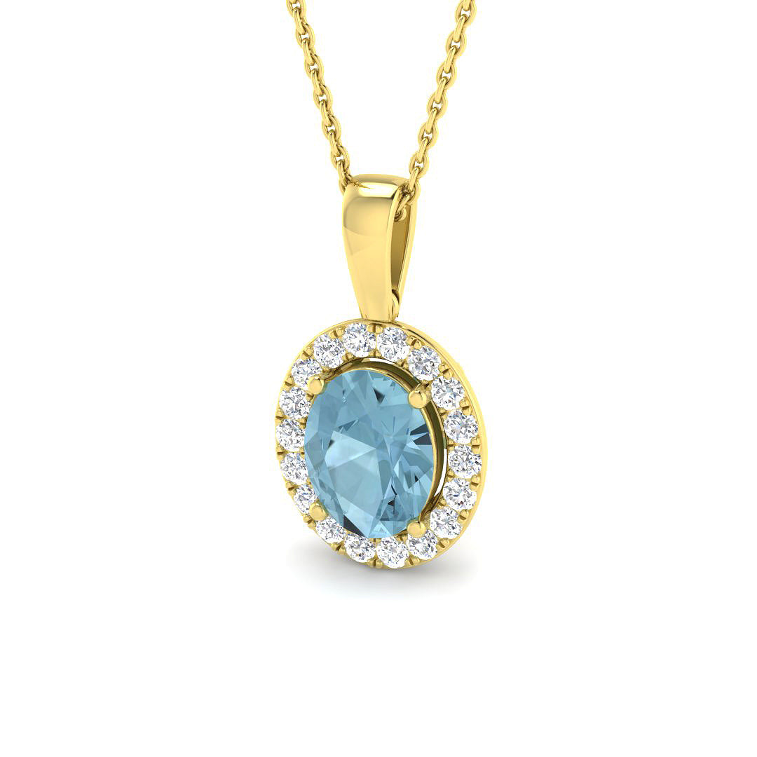 Aquamarine Diamond Ring 1.98ct – SP3565~AQ – 18k Yellow Gold