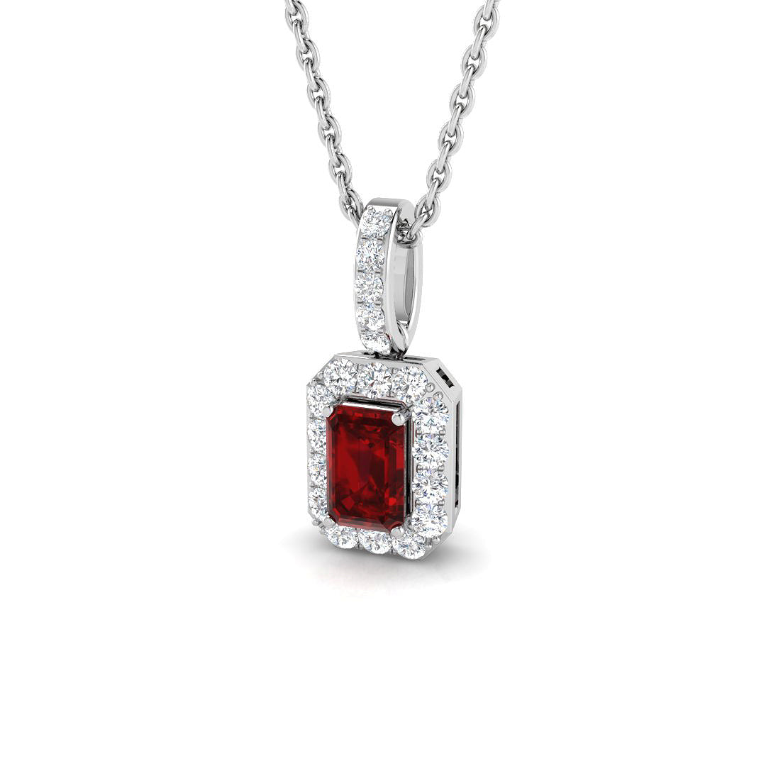Ruby Diamond Ring 0.48ct – SP3757~RY – 18k White Gold