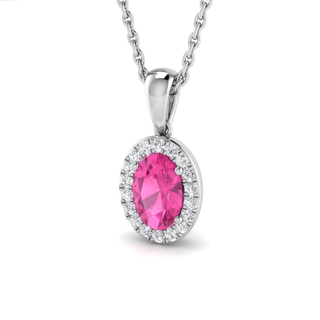 Ruby Diamond Ring 0.7ct – SP3903A~PS – 18k White Gold