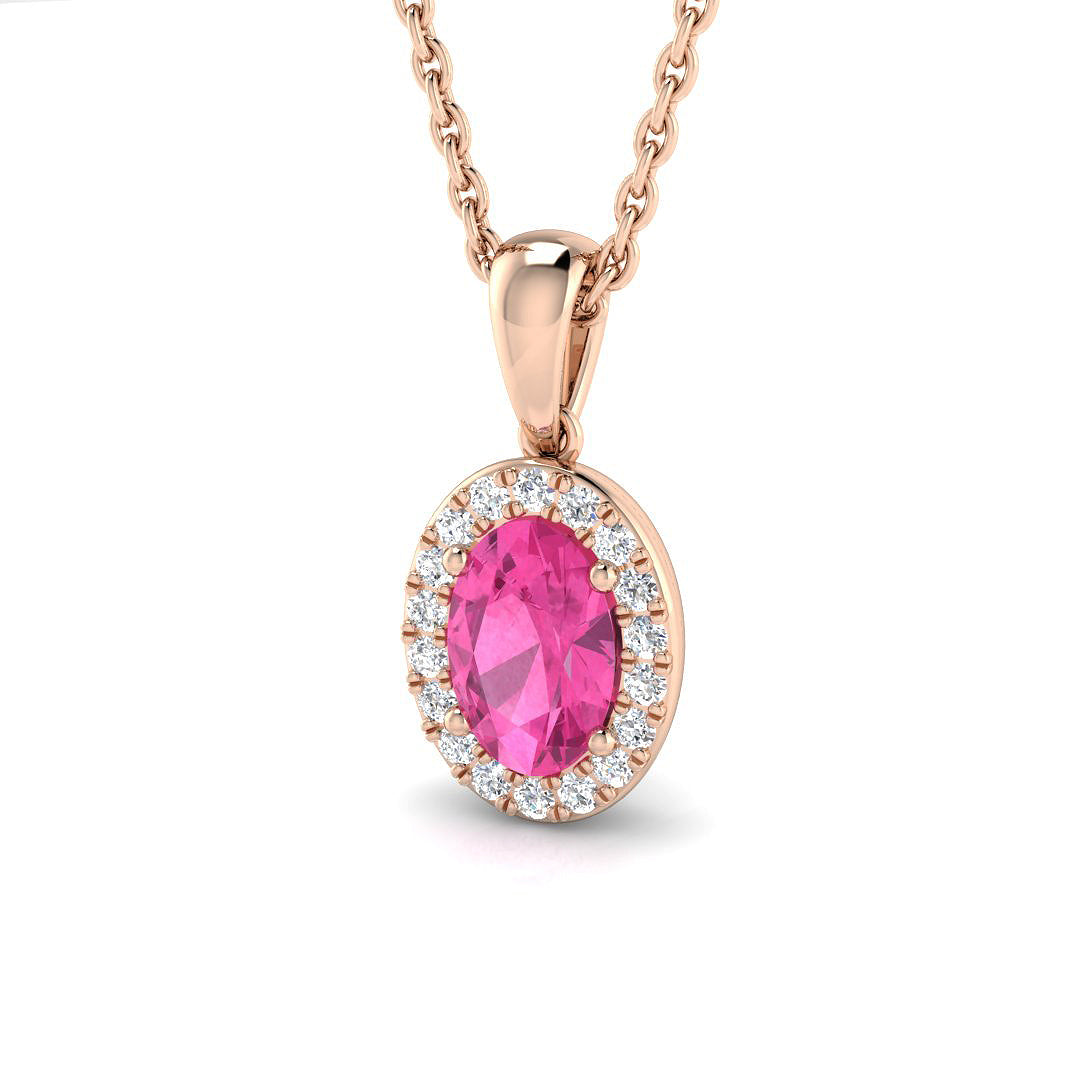 Pink Sapphire Diamond Ring 0.51ct – SP3903~PS – 18k Rose Gold