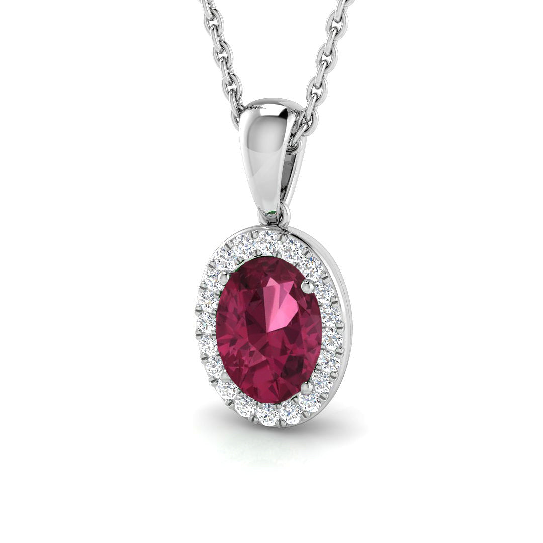 Pink Tourmaline Diamond Ring 0.86ct – SP3904A~PKT – 18k White Gold