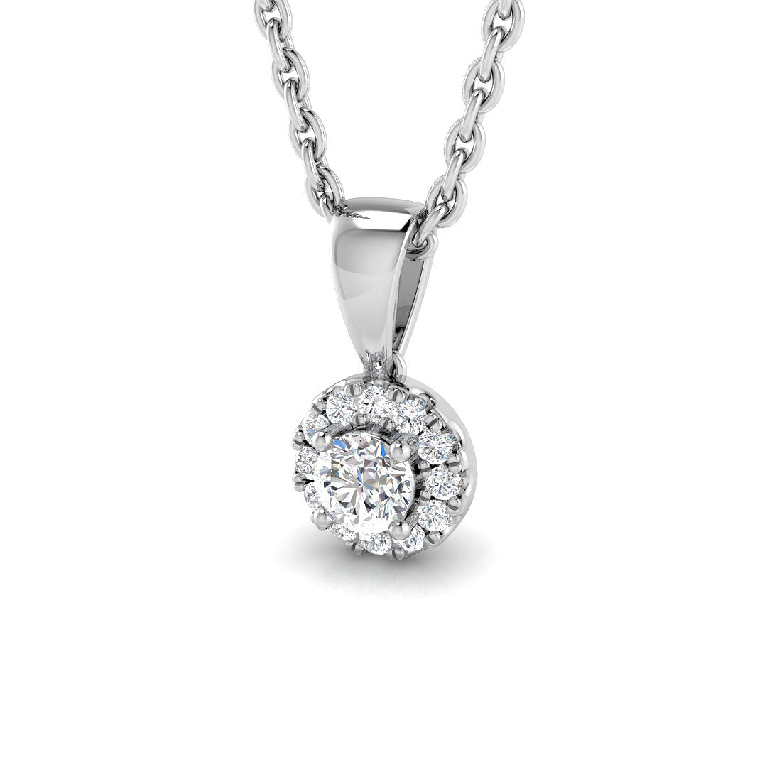 Halo Diamond Ring 0.1ct–0.16ct – SP4166 – 18k White Gold