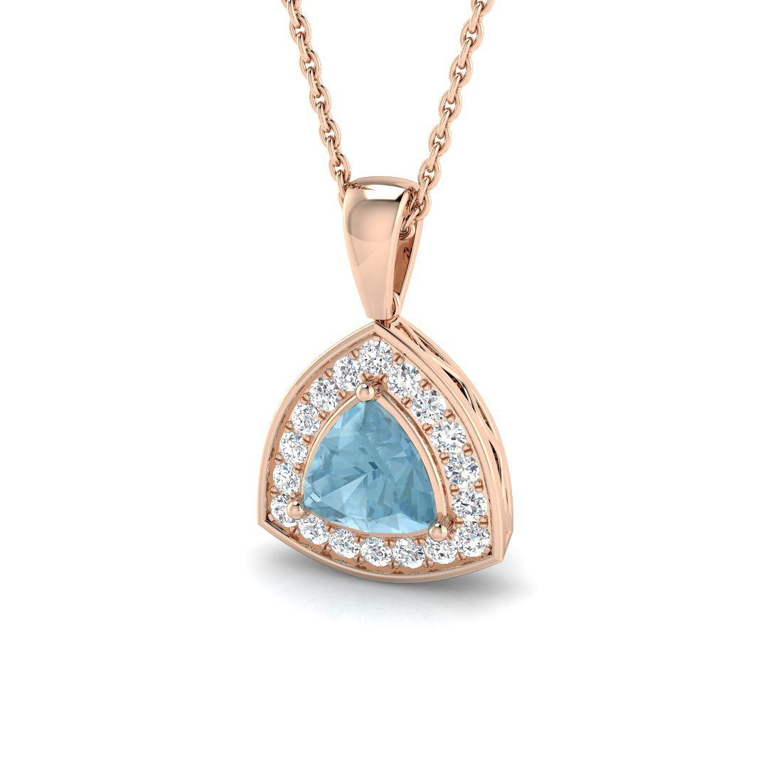 Aquamarine Diamond Ring 0.82ct – SP4260~AQ – 18k Rose Gold