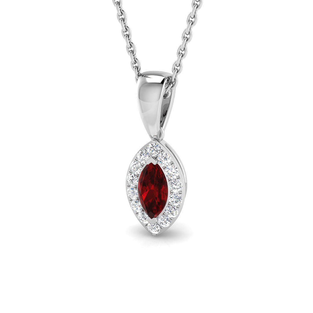 Ruby Diamond Ring 0.37ct – SP4369~RY – 18k White Gold
