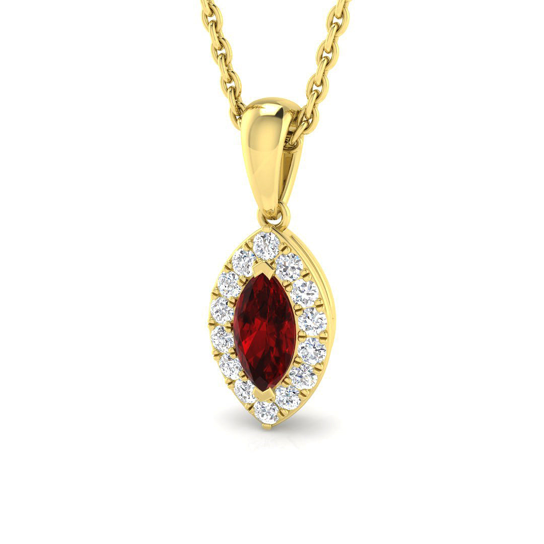 Ruby Diamond Ring 0.37ct – SP4369~RY – 18k Yellow Gold