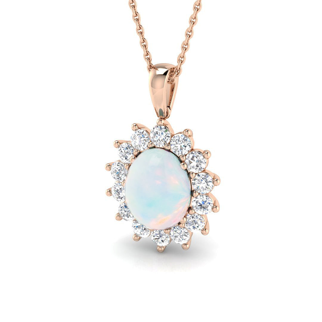 Opal Diamond Ring 2.53ct – SP4431~OP – 18k Rose Gold