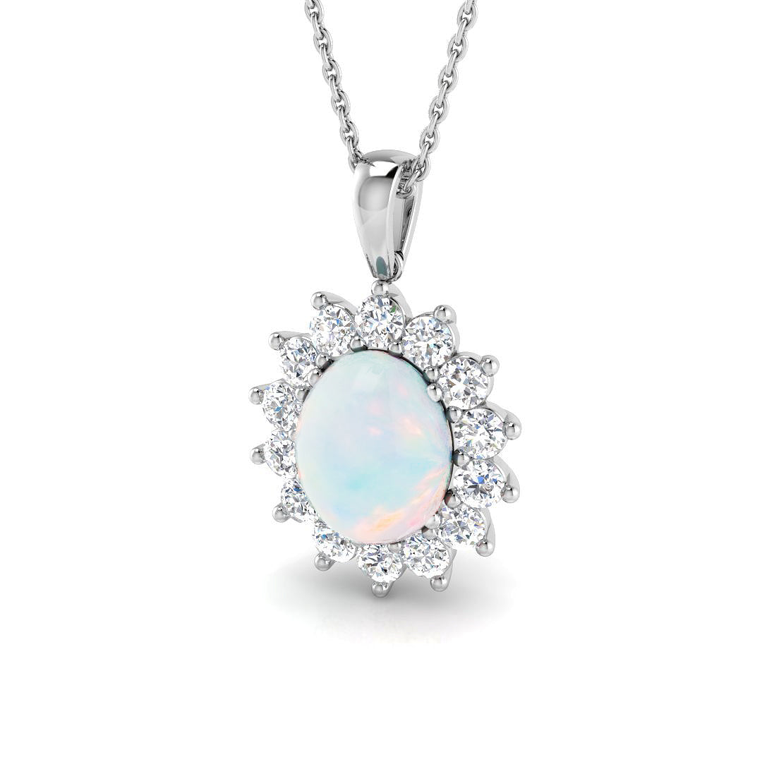 Opal Diamond Ring 2.53ct – SP4431~OP – 18k White Gold