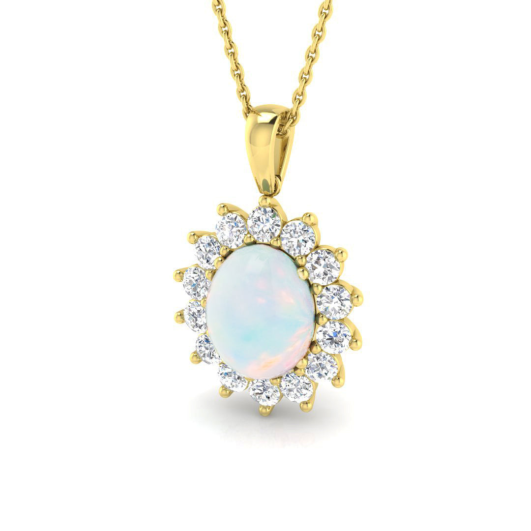 Opal Diamond Ring 2.53ct – SP4431~OP – 18k Yellow Gold