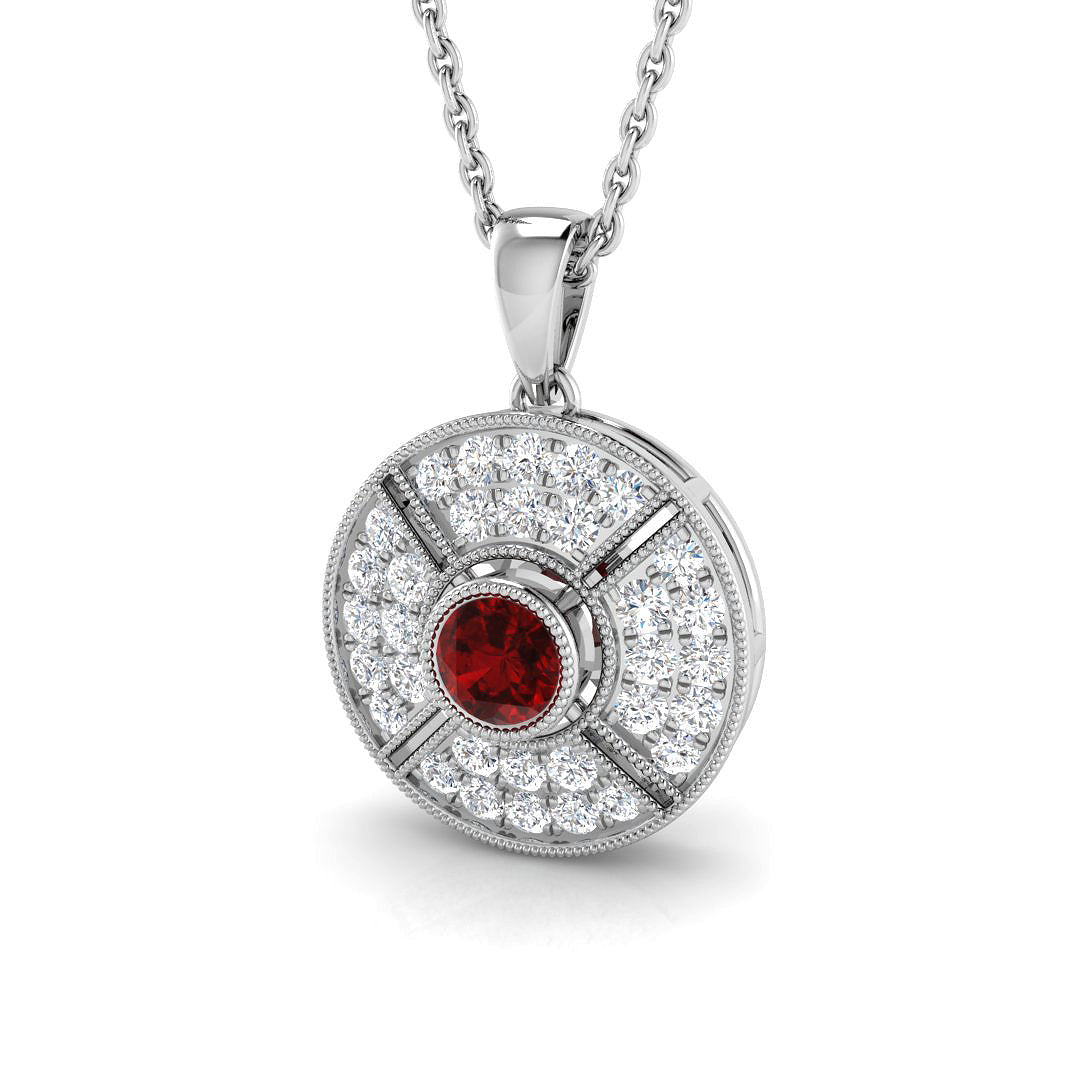 Ruby Diamond Ring 0.55ct – SP4575~RY – 18k White Gold