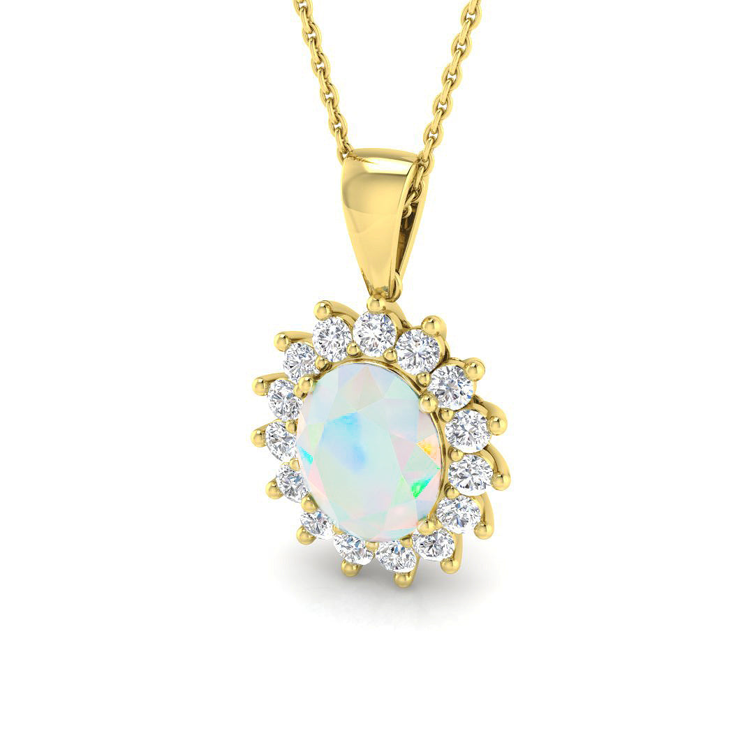 Opal Diamond Ring 2.38ct – SP4646~OPL – 9k Yellow Gold