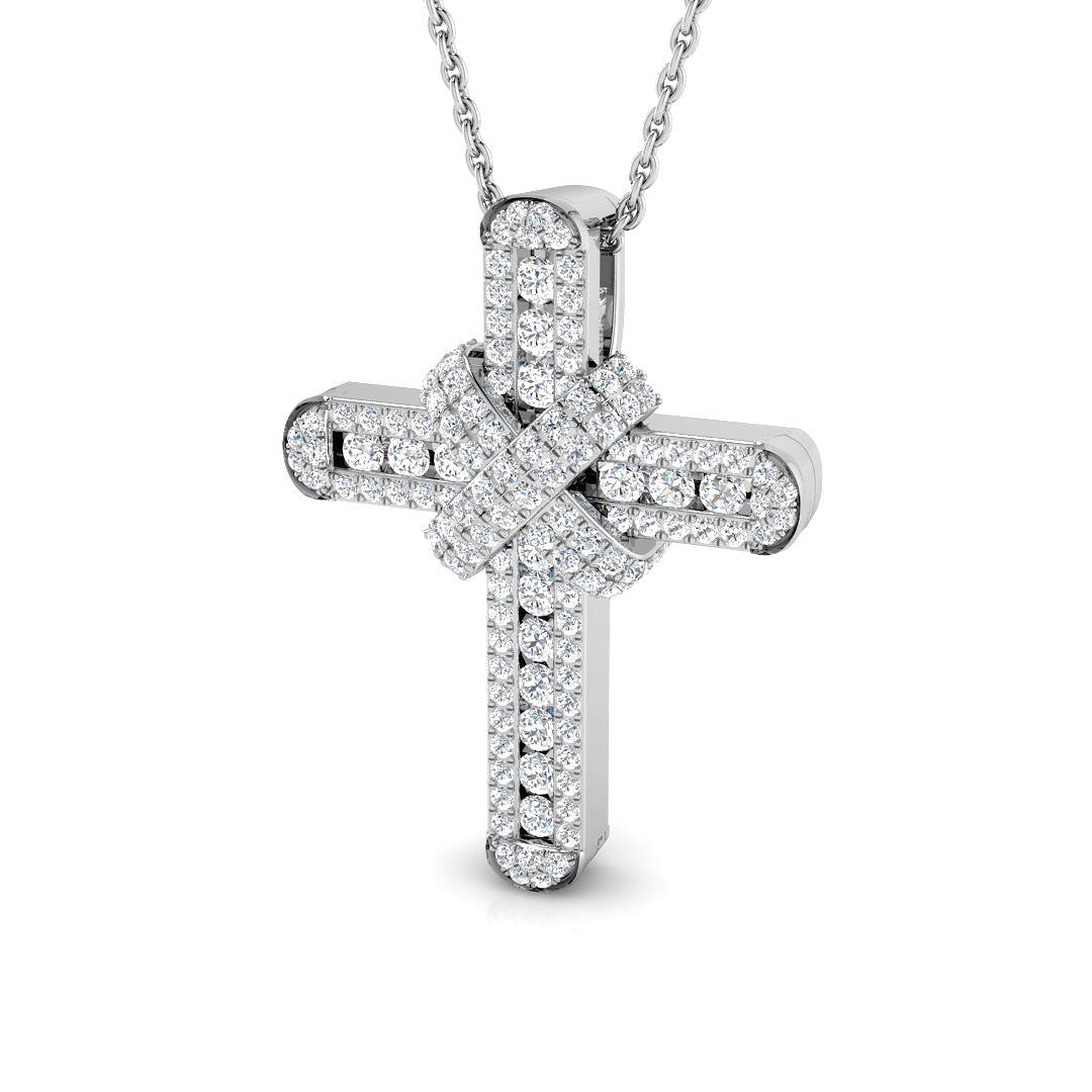 Cross Diamond Ring 0.68ct–9.5ct – SP4606 – 18k White Gold