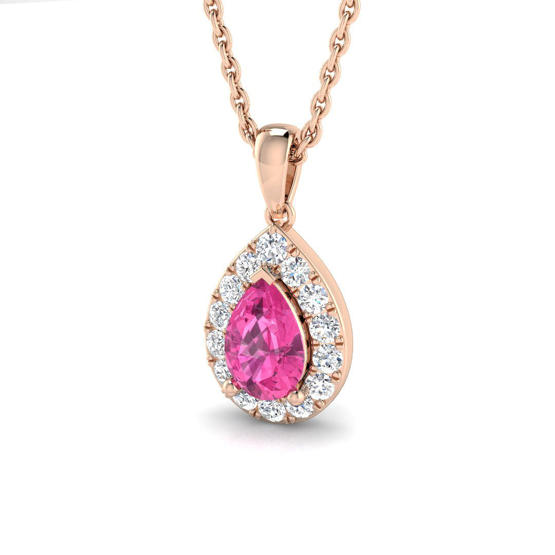 Pink Sapphire Diamond Ring 0.75ct – SP4887~PS – 18k Rose Gold