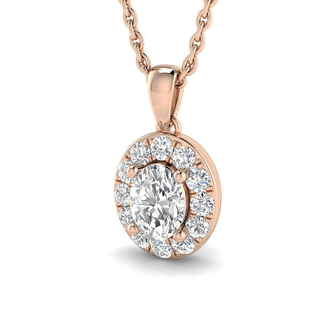 Halo Diamond Ring 0.46ct–0.91ct – SP4899 – 18k Rose Gold