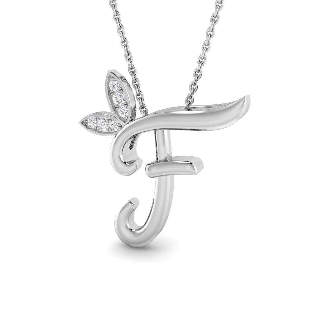 Initials Diamond Ring 0.05ct – SP4996-F – 18k White Gold