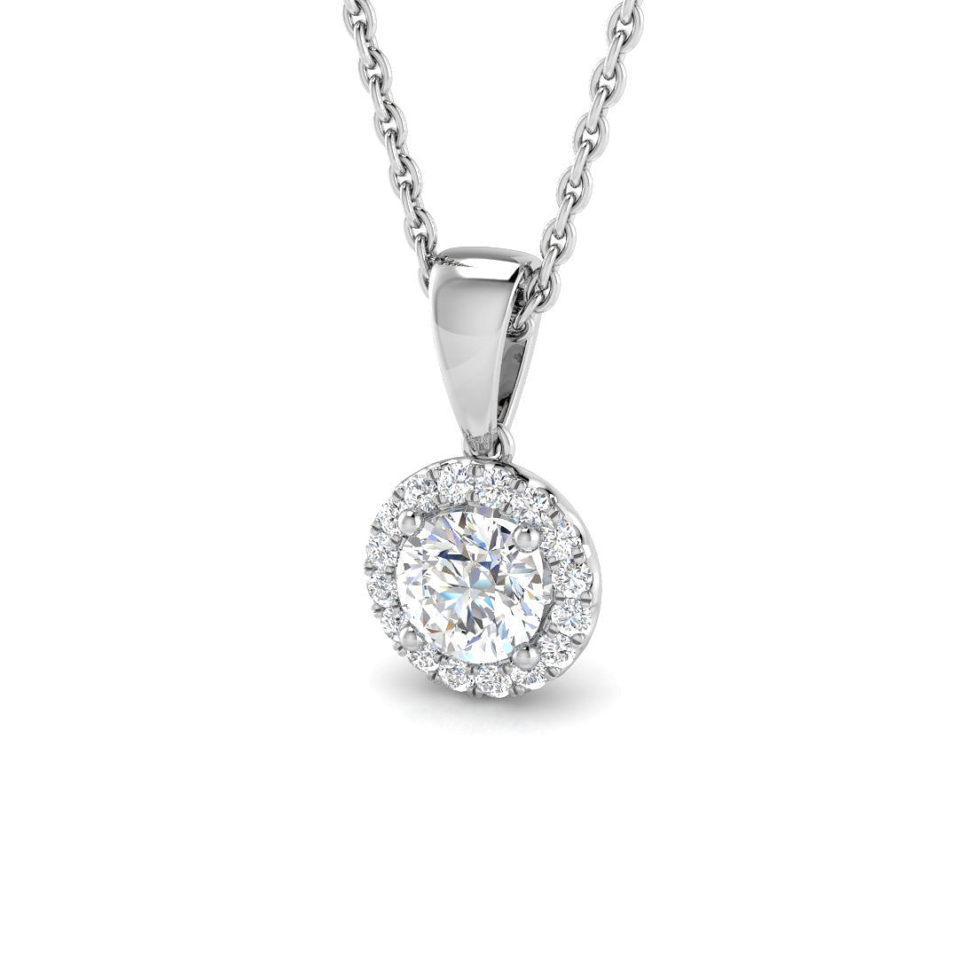 Halo Diamond Ring 0.47ct – SP5091 – 18k White Gold