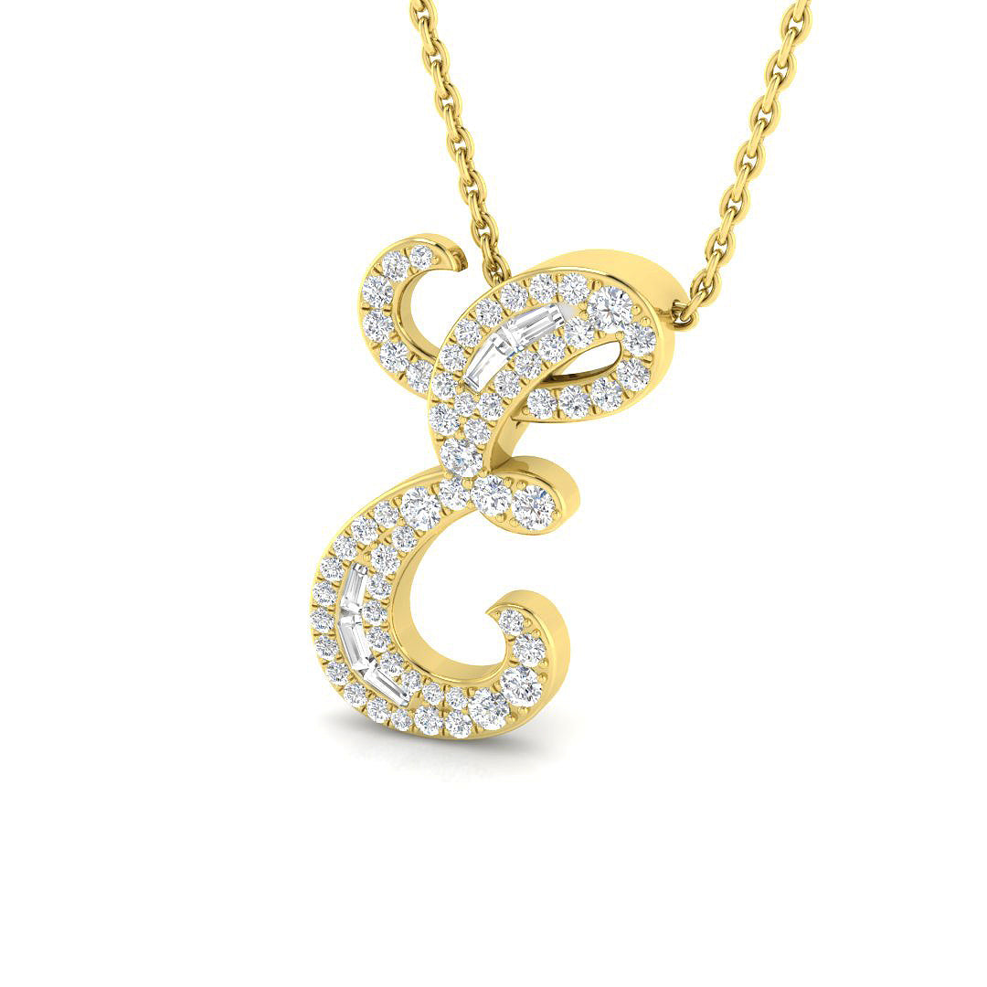 Initials Diamond Ring 0.32ct – SP5504-E – 18k Yellow Gold