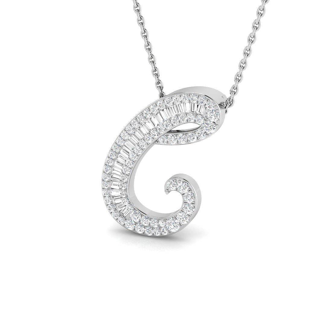 Initials Diamond Ring 0.37ct – SP5543-C – 18k White Gold