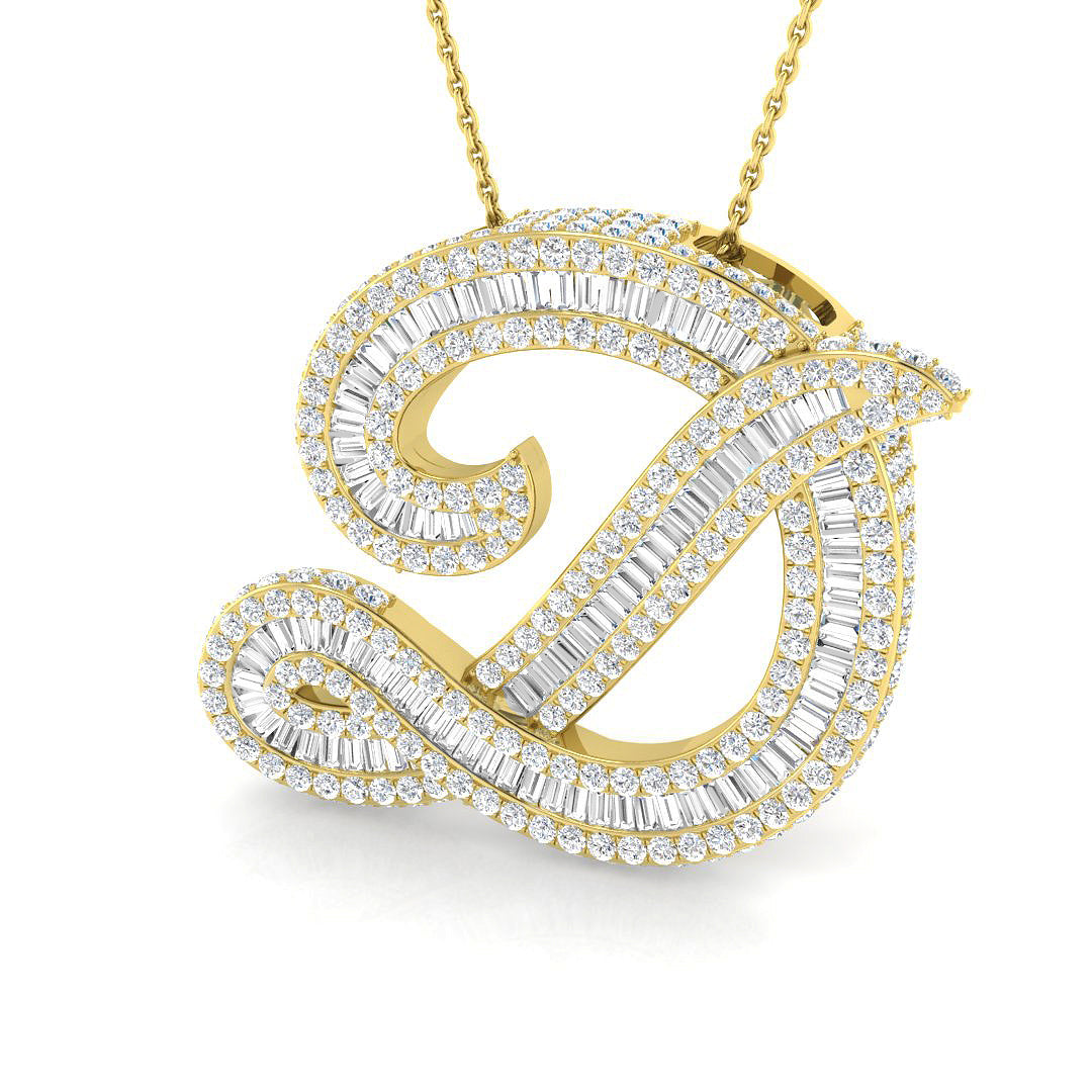Initials Diamond Ring 3.47ct – SP5704-D – 18k Yellow Gold