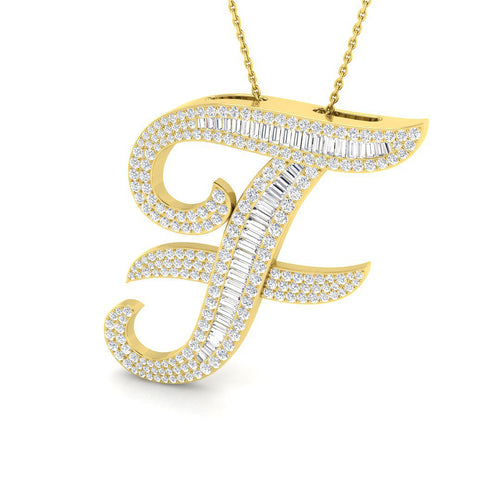 Initials Diamond Ring 2.22ct – SP5867-F – 18k Yellow Gold