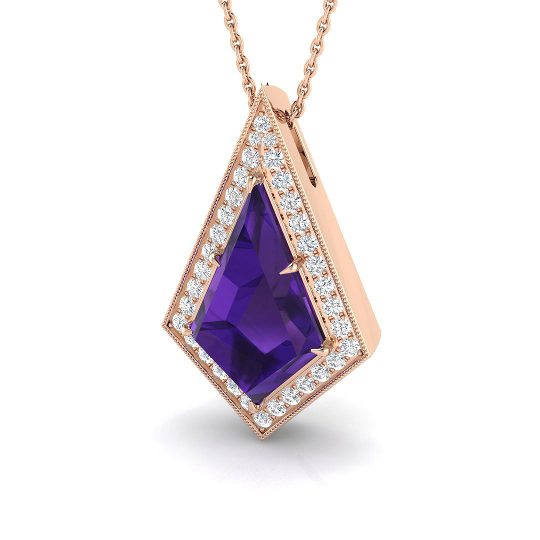 Amethyst Diamond Ring 4.5ct – SP5870~AME – 18k Rose Gold