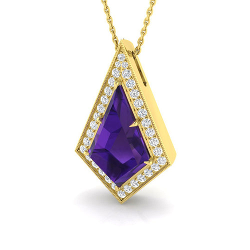 Amethyst Diamond Ring 4.5ct – SP5870~AME – 18k Yellow Gold