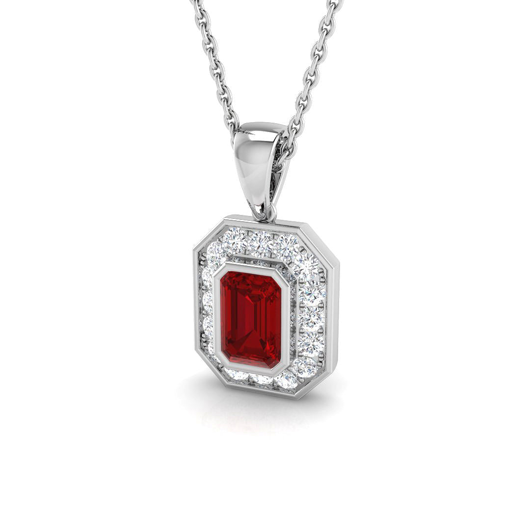 Ruby Diamond Ring 0.91ct – SP5967~RY – 18k White Gold