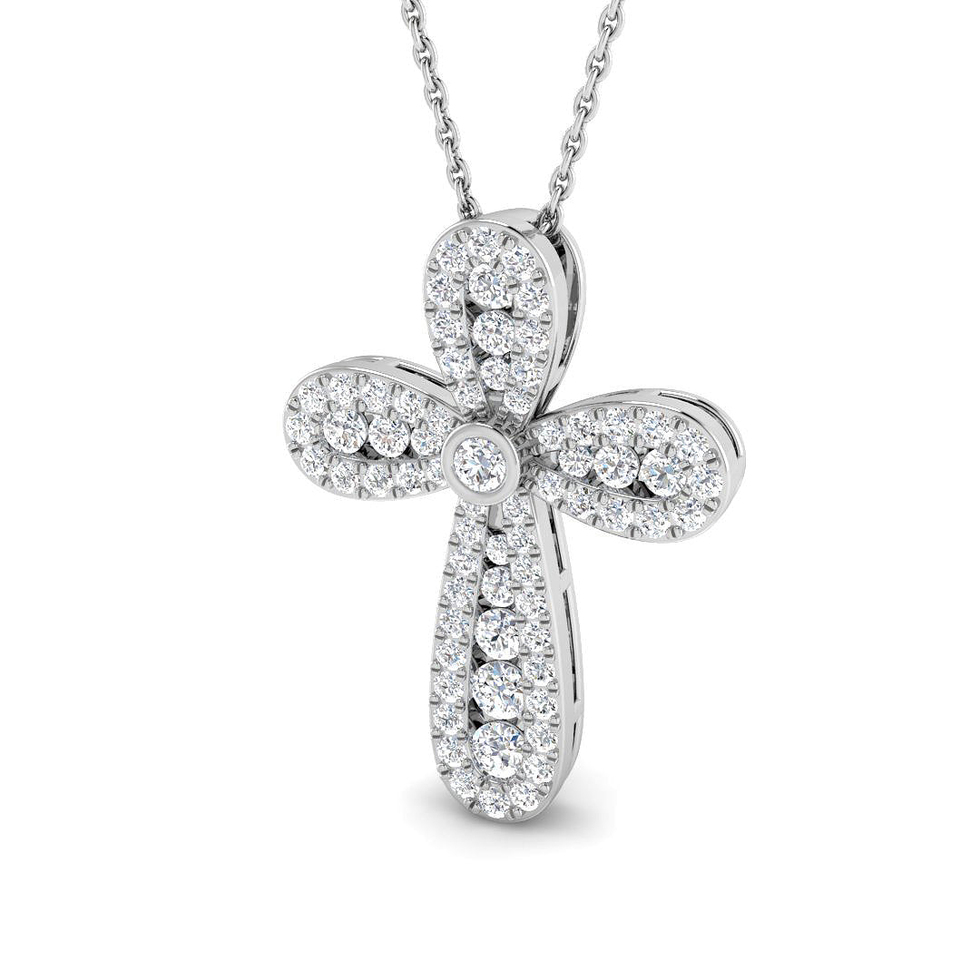 Cross Diamond Ring 0.85ct – SP6026 – 18k White Gold
