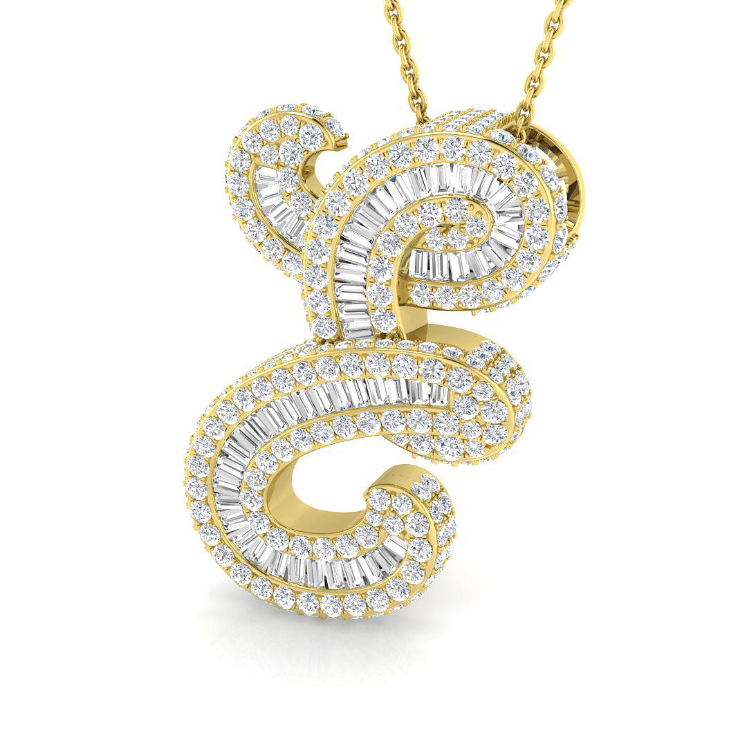 Initials Diamond Ring 2.65ct – SP6069-E – 18k Yellow Gold