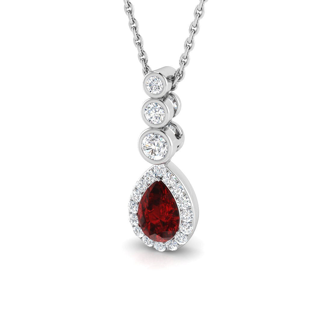 Ruby Diamond Ring 0.75ct – SP6140~RY – 18k White Gold
