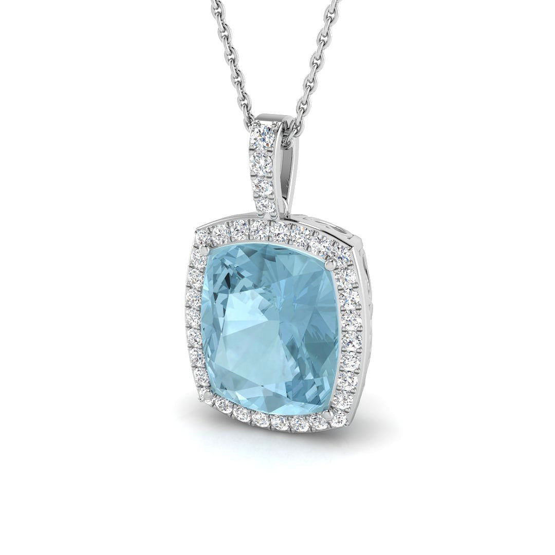 Aquamarine Diamond Ring 5.39ct – SP6442~AQ – 18k White Gold