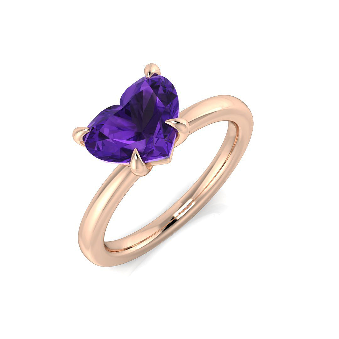 Amethyst Diamond Ring 1.59ct – SR1138~AM – 9k Rose Gold