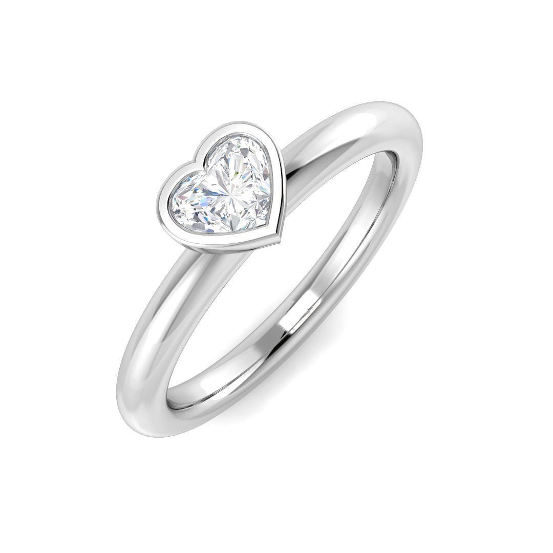 Heart Diamond Ring 0.42ct – SR1165 – 18k White Gold