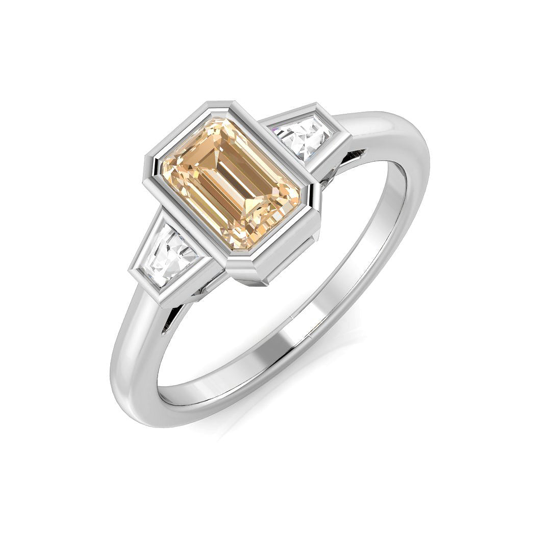 Morganite Diamond Ring 0.76ct – SR1175~MG – 18k White Gold