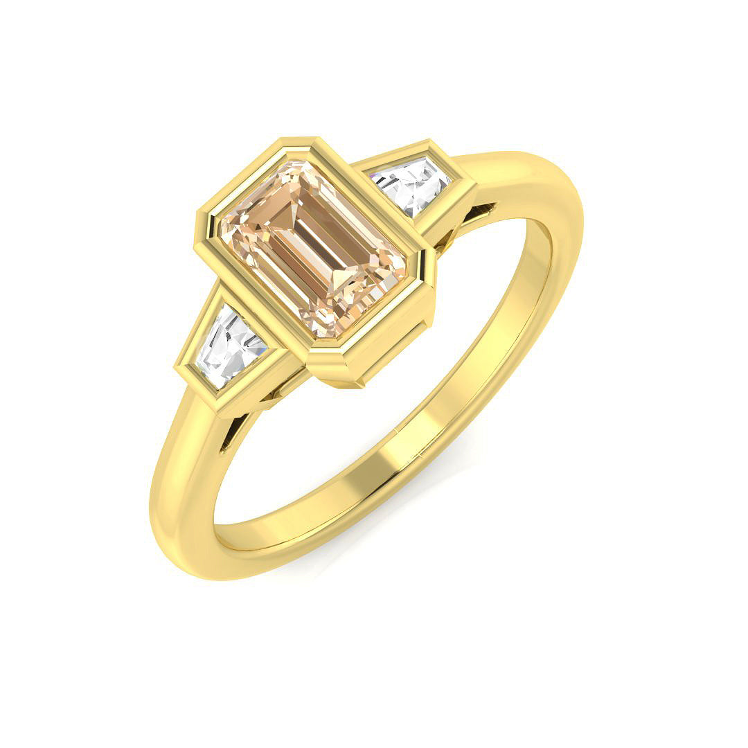Morganite Diamond Ring 0.76ct – SR1175~MG – 18k Yellow Gold