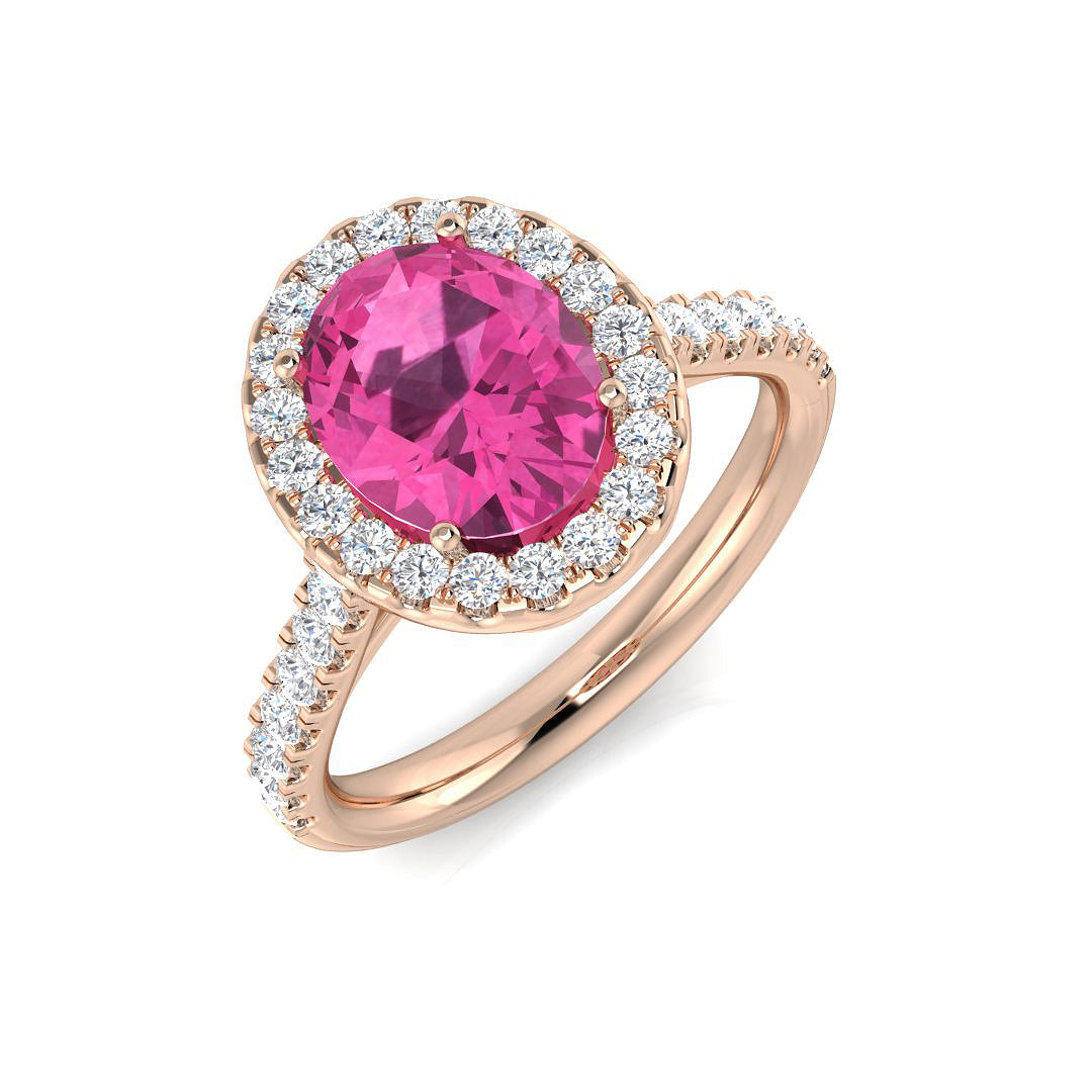 Halo Diamond Ring 2.86ct – SR1178~PS – 18k Rose Gold