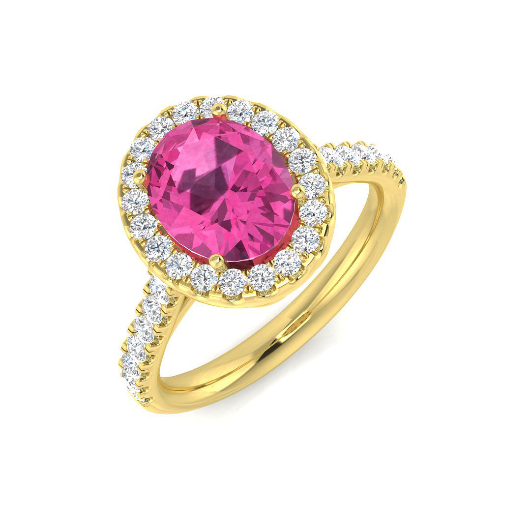 Halo Diamond Ring 2.86ct – SR1178~PS – 18k Yellow Gold