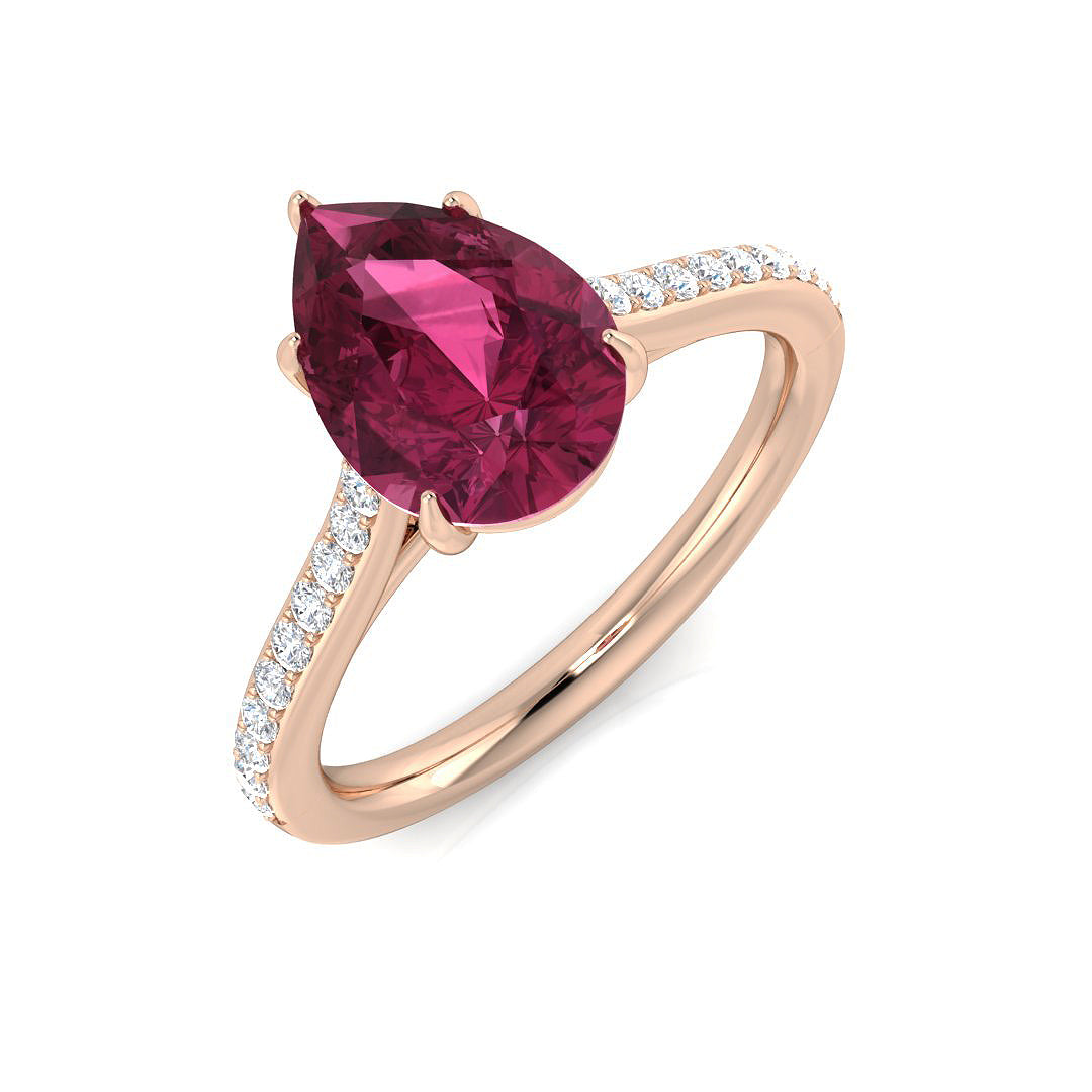 Pink Tourmaline Diamond Ring 2.31ct – SR1212~PKT – 18k Rose Gold