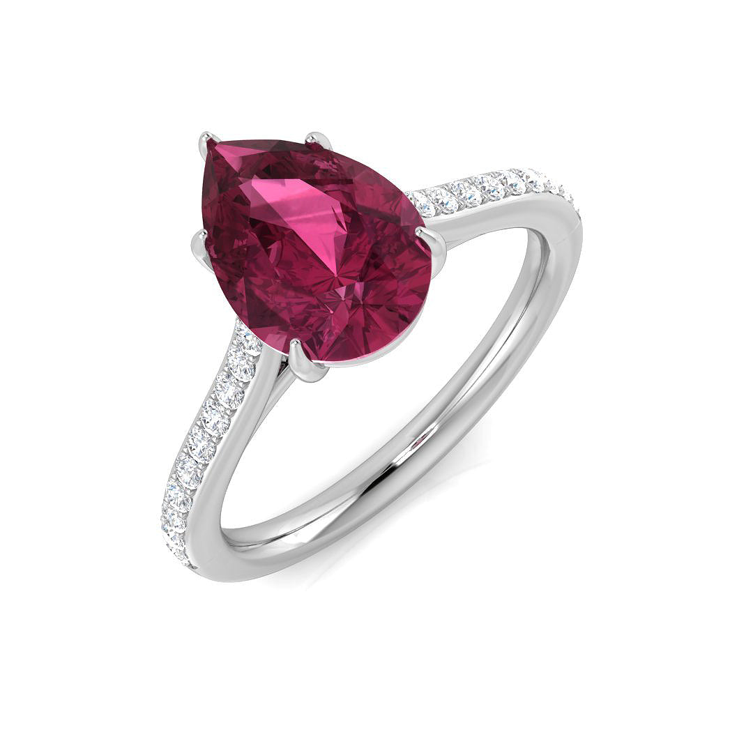 Pink Tourmaline Diamond Ring 2.31ct – SR1212~PKT – 18k White Gold