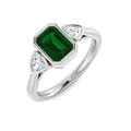 Emerald Diamond Ring 1.13ct – SR1218~EM – 18k White Gold