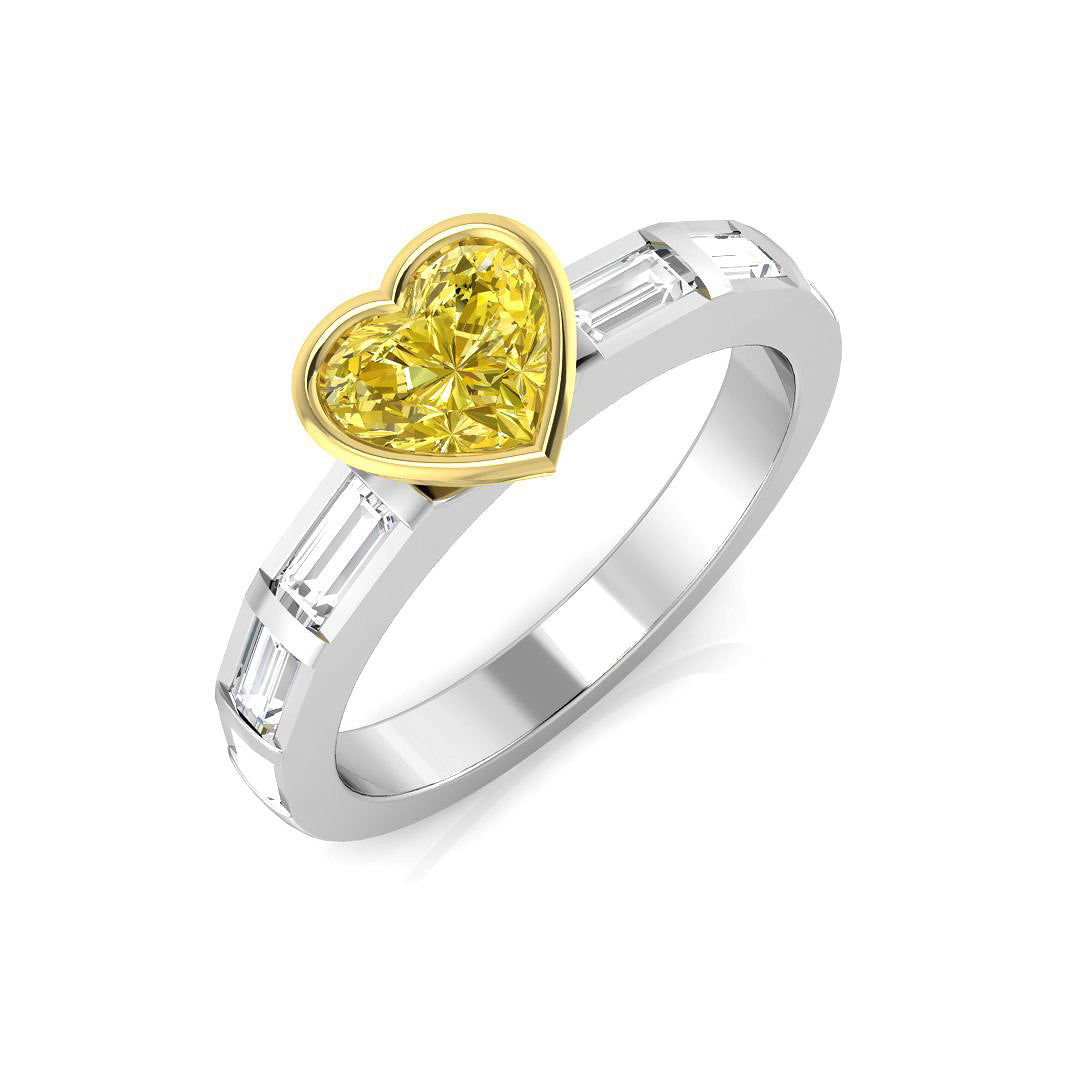 Heart Diamond Ring 1.24ct – SR1248 – Two Tone Gold