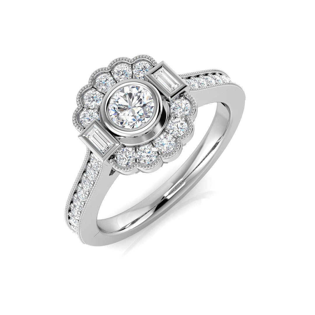 Engagement Diamond Ring 0.65ct – SR1294 – 18k White Gold