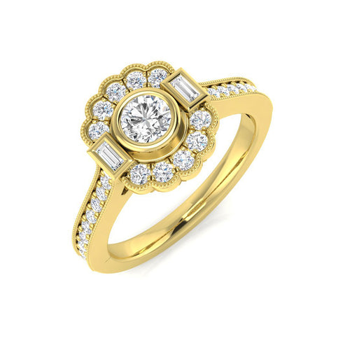 Engagement Diamond Ring 0.65ct – SR1294 – 18k Yellow Gold