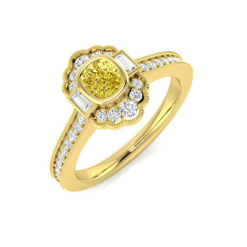 Vintage Diamond Ring 0.71ct – SR1357 – 18k Yellow Gold