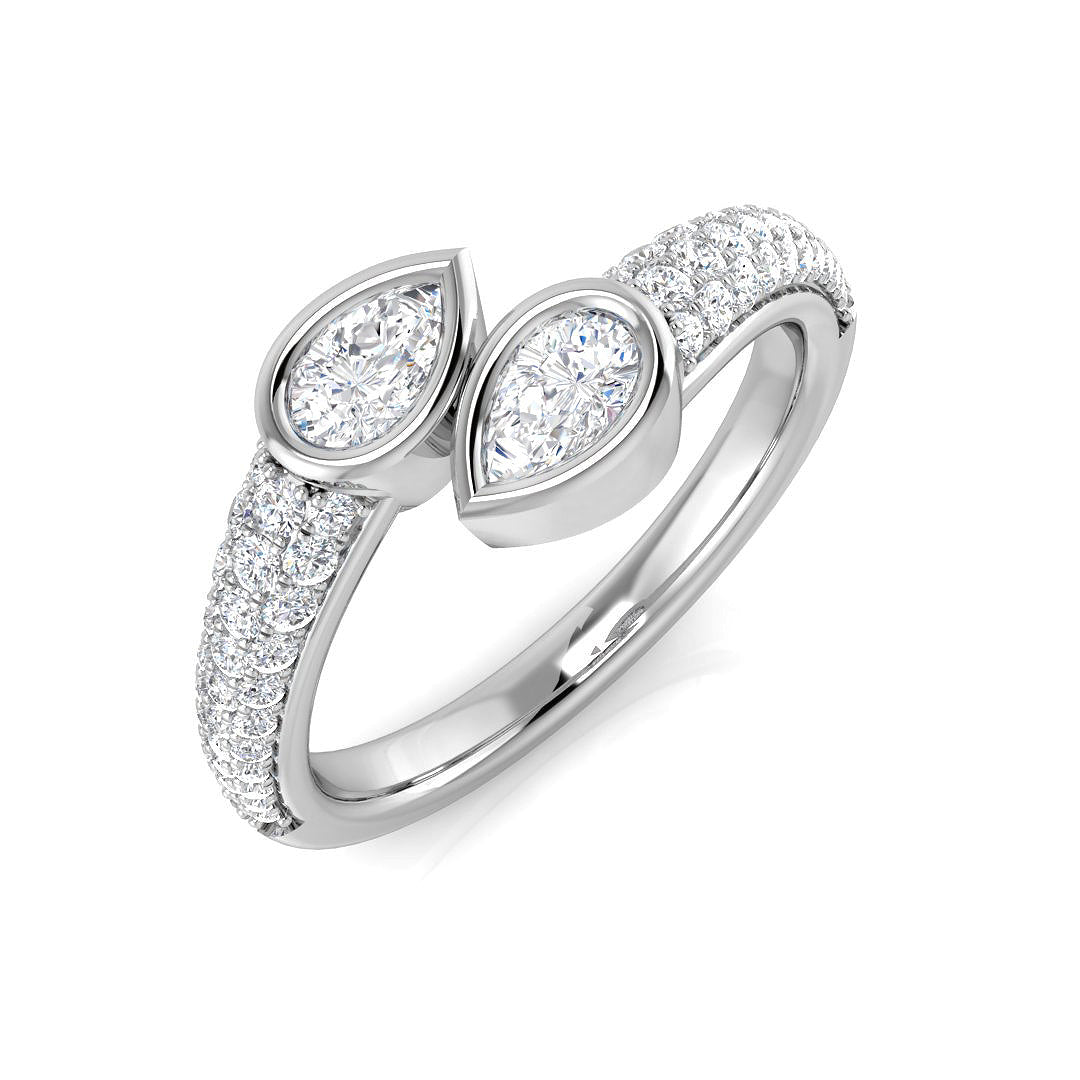 Two Stone Diamond Ring 0.74ct – SR1403 – 18k White Gold