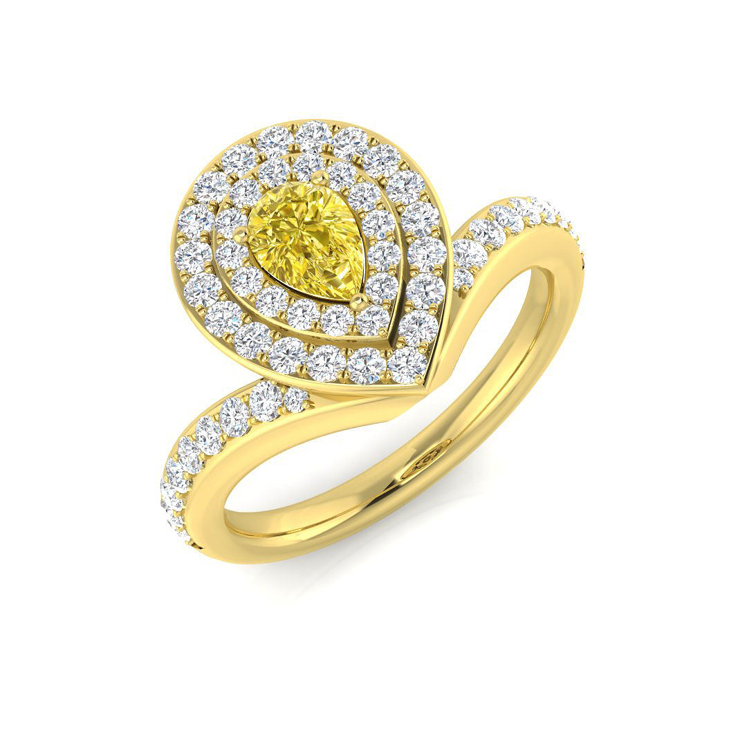 Engagement Diamond Ring 0.93ct – SR1417 – 18k Yellow Gold