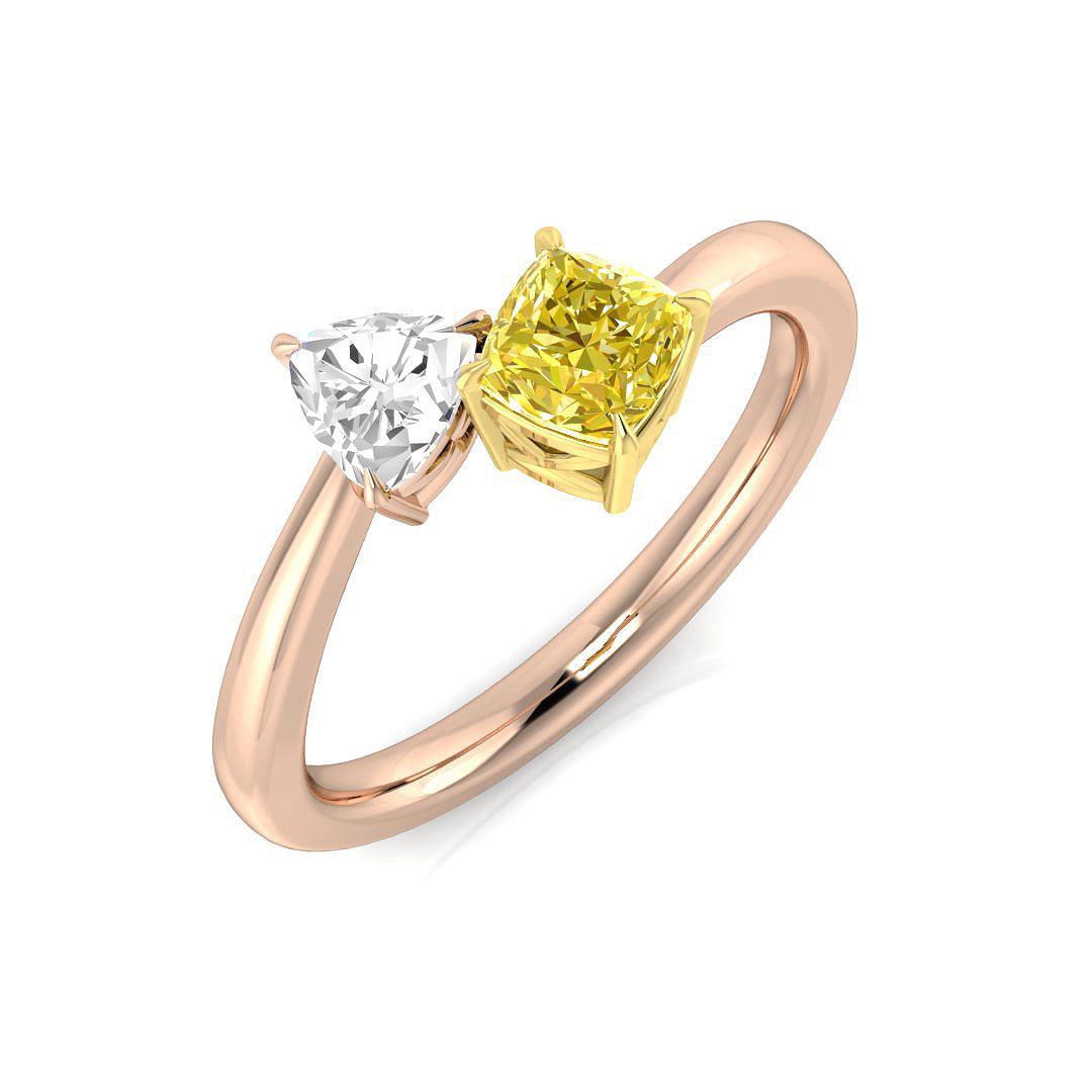 Two Stone Diamond Ring 0.75ct – SR1448~YD – 18k Rose Gold
