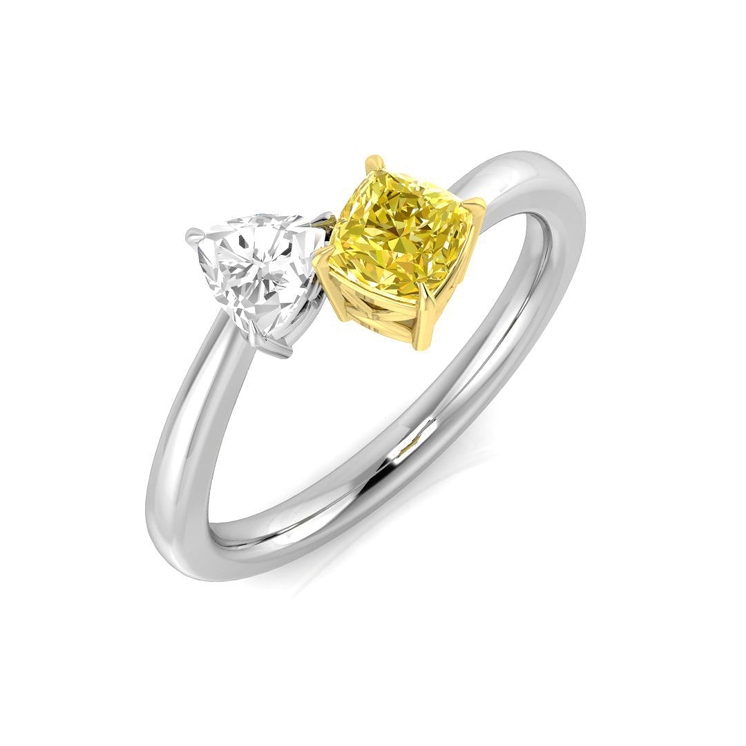 Two Stone Diamond Ring 0.75ct – SR1448~YD – 18k White Gold