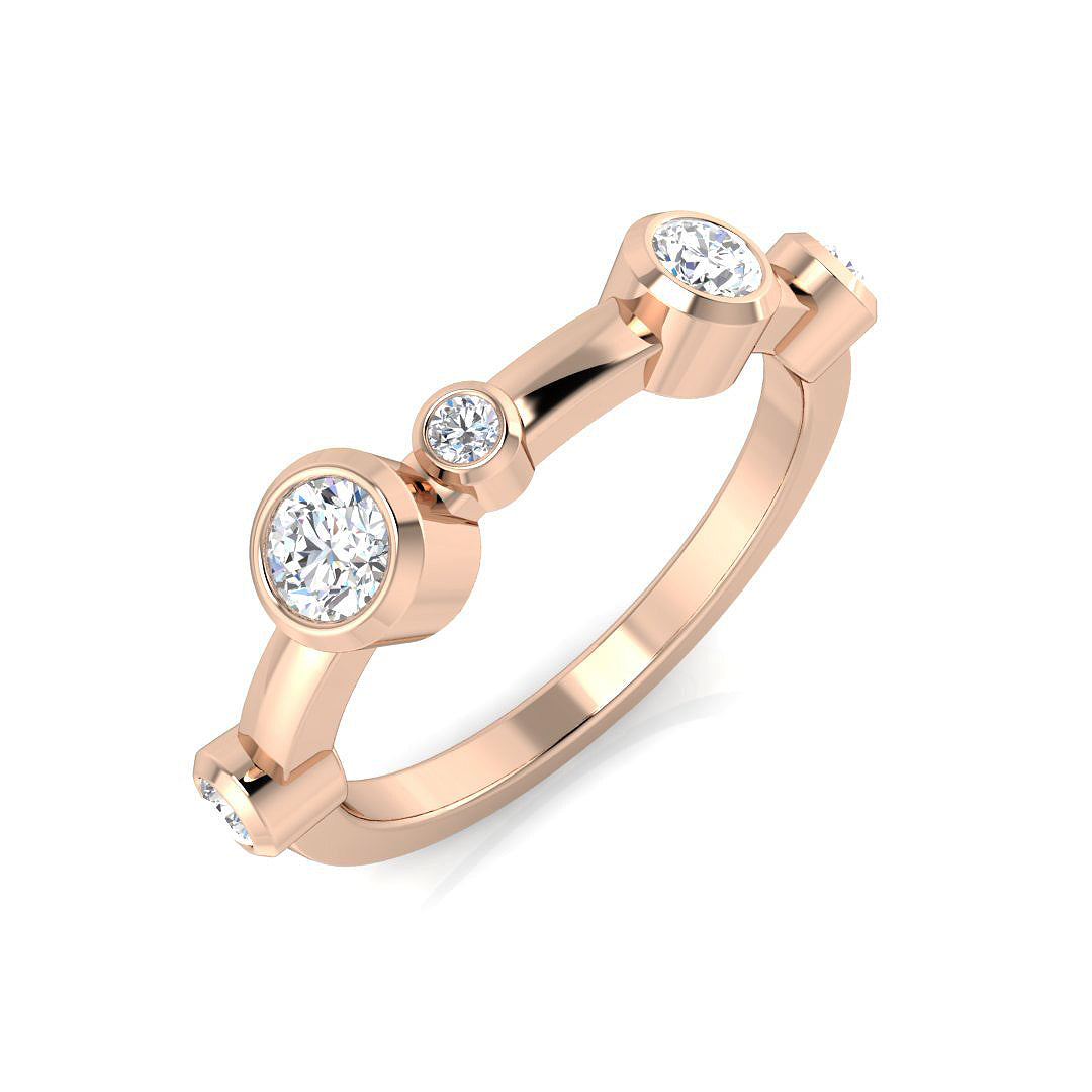Bubble Diamond Ring 0.42ct–0.71ct – SR1240 – 18k Rose Gold