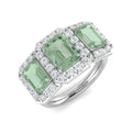 Three Stone Diamond Ring 4.22ct – SR1472~GR – 18k White Gold